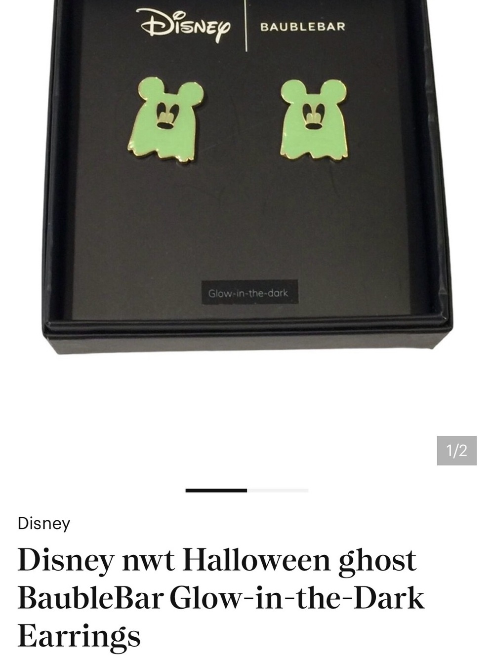 Disney Glow-in-the-Dark Green Ghost Stud Earrings